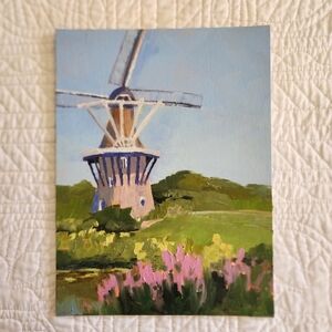 Oil Painting of Windmill 9in x 12in